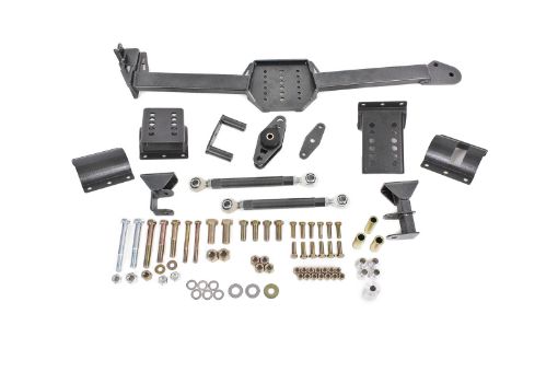 Picture of BMR 05 - 14 S197 Mustang Body Mount Watts Link Rod EndPoly w Adj. Axle Clamps - Black Hammertone