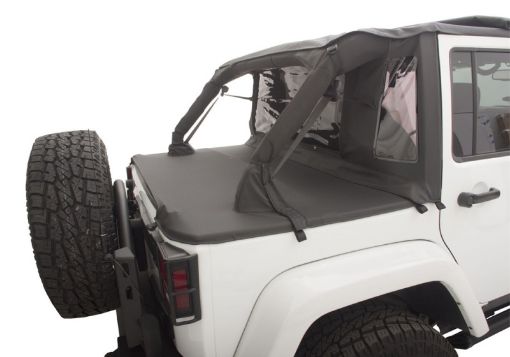 Picture of Rampage 2007 - 2018 Jeep Wrangler(JK) Unlimited 4 - Door Trailview Tonneau Top - Black Diamond