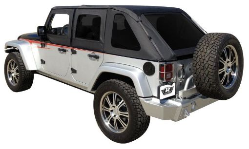 Picture of Rampage 2007 - 2018 Jeep Wrangler(JK) Unlimited Frameless Soft Top Kit - Black Diamond