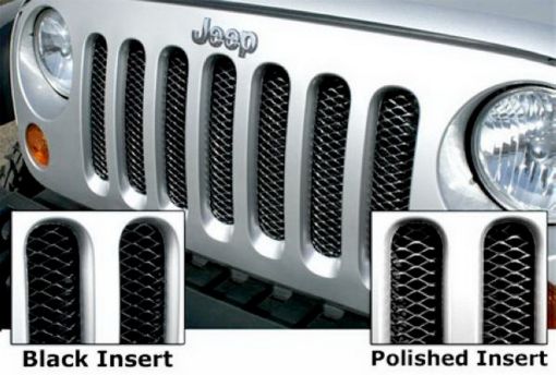 Picture of Rampage 2007 - 2018 Jeep Wrangler(JK) Grille 3D Single Piece - Black