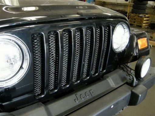 Picture of Rampage 1997 - 2006 Jeep Wrangler(TJ) Grille 3D Single Piece - Black