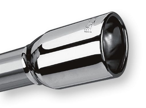 Picture of Borla Universal Polished Tip Single Oval Rolled Angle - Cut wClamp (inlet 2 14in. Outlet 3 58 x 2 1