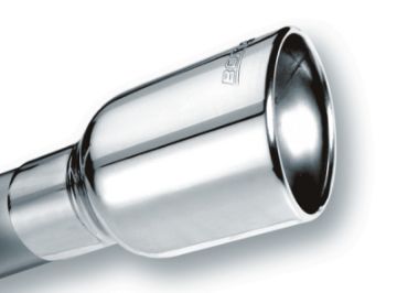 Picture of Borla Universal Polished Tip Single Oval Rolled Angle - Cut wClamp (inlet 2 12in. Outlet 4 14 x 3 1