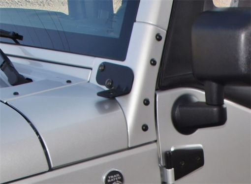 Picture of Rampage 2007 - 2018 Jeep Wrangler(JK) Windshield Hinge Light Bracket - Black