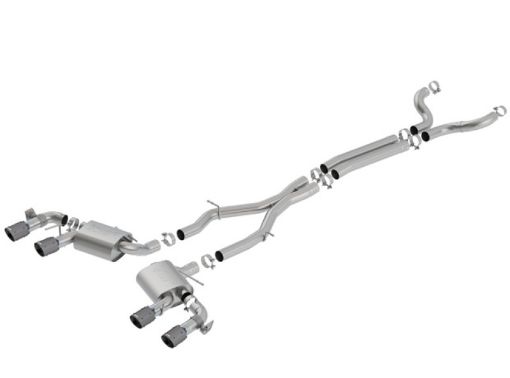 Picture of Borla 17 - 18 Chevrolet Camaro ZL1 6.2L V8 S Type Catback Exhaust w Dual Mode Valves CF Black Anod