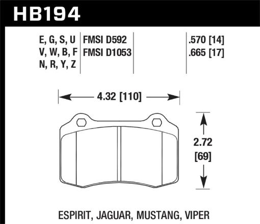 Picture of Hawk 2010 Camaro SS HT - 14 Race Rear Brake Pads