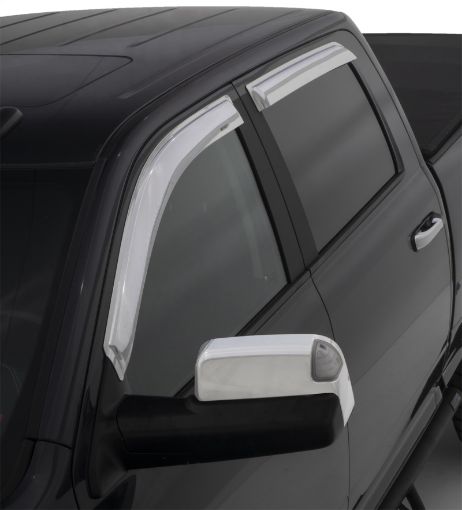 Picture of Stampede 2009 - 2018 Dodge Ram 1500 Crew Cab Pickup Tape - Onz Sidewind Deflector 4pc - Chrome