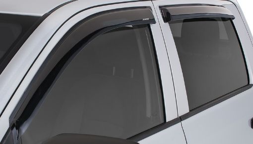 Picture of Stampede 2014 - 2018 Chevy Silverado 1500 Crew Cab Pickup Tape - Onz Sidewind Deflector 4pc - Smoke