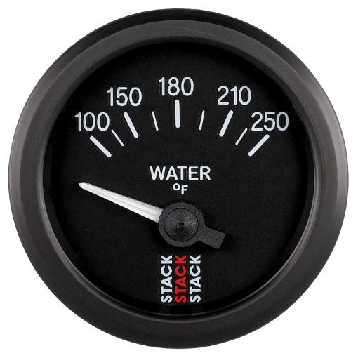 Picture of Autometer Stack 52mm 100 - 250 Deg F 18in NPTF Electric Water Temp Gauge - Black