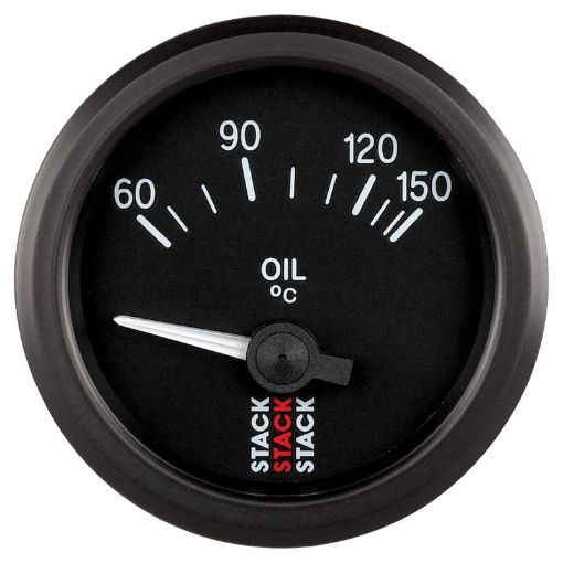 Picture of Autometer Stack 52mm 60 - 150 Deg C M10 Male Electric Oil Temp Gauge - Black