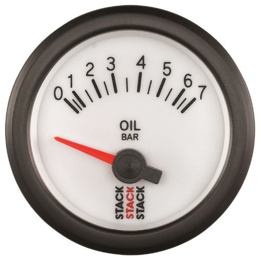 Picture of Autometer Stack 52mm 0 - 7 Bar M10 Male Electric Oil Pressure Gauge - White