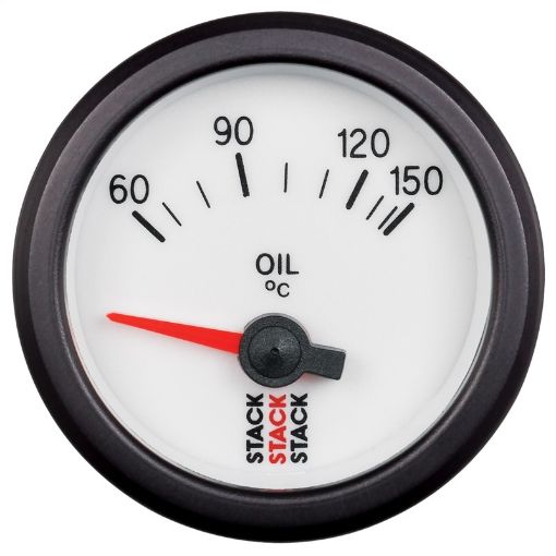 Picture of Autometer Stack 52mm 60 - 150 Deg C M10 Male Electric Oil Temp Gauge - White