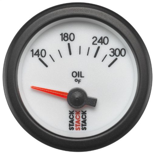 Picture of Autometer Stack 52mm 140 - 300 Deg F 18in NPTF Electric Oil Temp Gauge - White