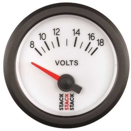 Picture of Autometer Stack 52mm 8 - 18V Electric Battery Voltage Gauge - White