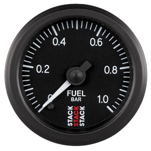 Picture of Autometer Stack 52mm 0 - 1 Bar M10 Male Pro Stepper Motor Fuel Pressure Gauge - Black