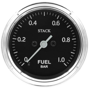 Picture of Autometer Stack 52mm 0 - 1 Bar M10 Male Pro Stepper Motor Fuel Pressure Gauge - Classic