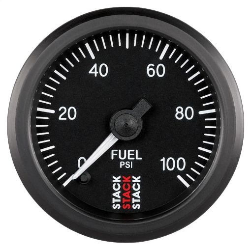 Picture of Autometer Stack 52mm 0 - 100 PSI 18in NPTF Male Pro Stepper Motor Fuel Pressure Gauge - Black