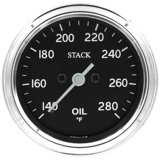 Picture of Autometer Stack 52mm 140 - 280 Deg F 18in NPTF Male Pro Stepper Motor Oil Temp Gauge - Classic