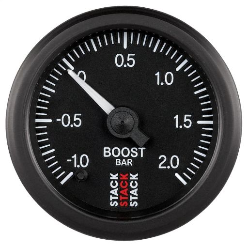 Picture of Autometer Stack 52mm - 1 to 2 Bar (Incl T - Fitting) Pro Stepper Motor Boost Pressure Gauge - Black