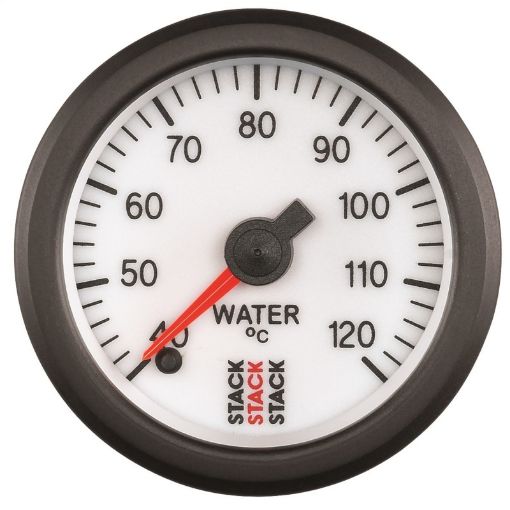 Picture of Autometer Stack 52mm 40 - 120 Deg C 18in NPTF Male Pro Stepper Motor Water Temp Gauge - White