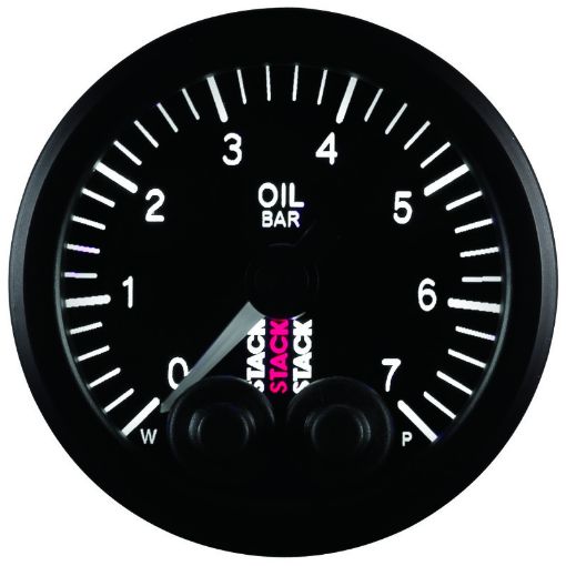Picture of Autometer Stack 52mm 0 - 7 Bar M10 Male Pro - Control Oil Pressure Gauge - Black