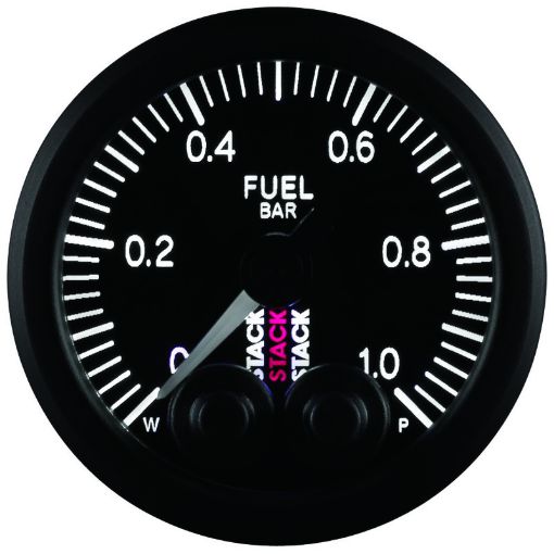 Picture of Autometer Stack 52mm 0 - 1 Bar M10 Male Pro - Control Fuel Pressure Gauge - Black