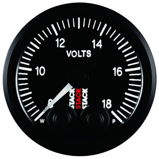 Picture of Autometer Stack 52mm 8 - 18V Pro - Control Battery Voltage Gauge - Black