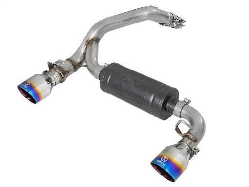 Picture of aFe Takeda 3in 304 SS Axle - Back Exhaust System w Blue Flame Tip 16 - 18 Ford Focus RS 2.3L (t)