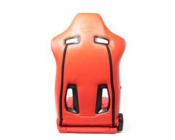 Picture of NRG Reclinable Sport Seats (Pair) The Arrow Red Vinyl w Pressed NRG Logo w Red Stitch
