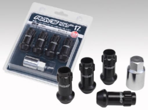 Picture of Rays 17 Hex Racing Lock Nut Set L48 Long Type 12x1.50 - Black Chromate (4 Pieces)