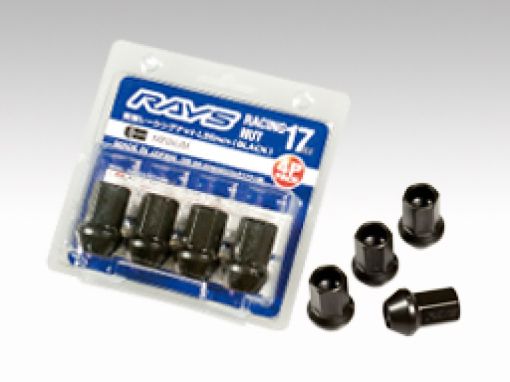 Picture of Rays 17 Hex Racing Lock Nut Set L35 Medium Type 12x1.25 - Black Chromate (4 Pieces)