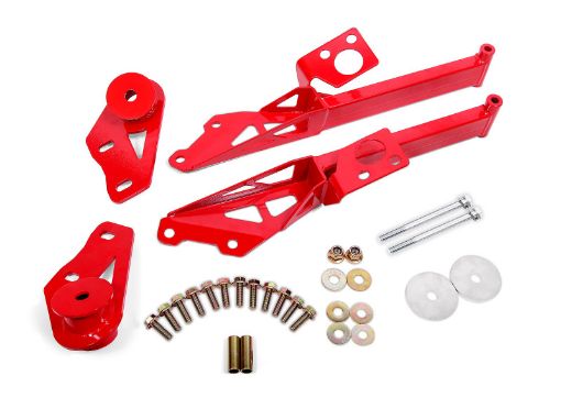 Picture of BMR Suspension 15 - 18 Ford Mustang S550 IRS Subframe Support Brace (Red)