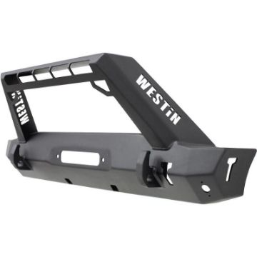 Picture of Westin 18 - 19 Jeep Wrangler JL Stubby Front Bumper - Textured Black