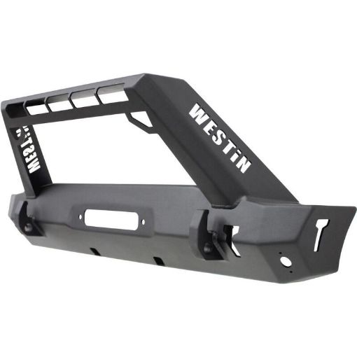 Picture of Westin 18 - 19 Jeep Wrangler JL Stubby Front Bumper - Textured Black