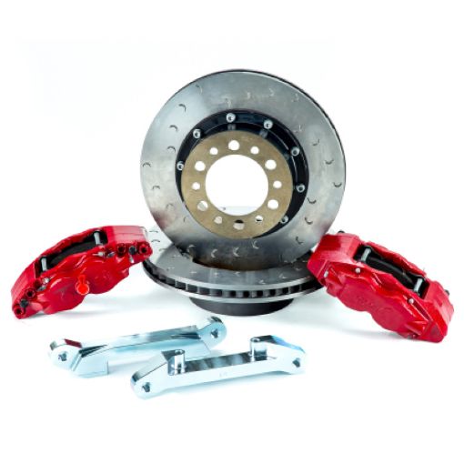 Picture of Alcon 07 Jeep JK w 5x5.5in Hub 357x32mm Rotor 4 - Piston Red Calipers Front Brake Upgrade Kit