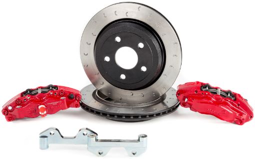Picture of Alcon 2007 Jeep JK - JL 330x22mm Rotors 4 - Piston Red Calipers Rear Brake Kit (Includes Brake Lines)