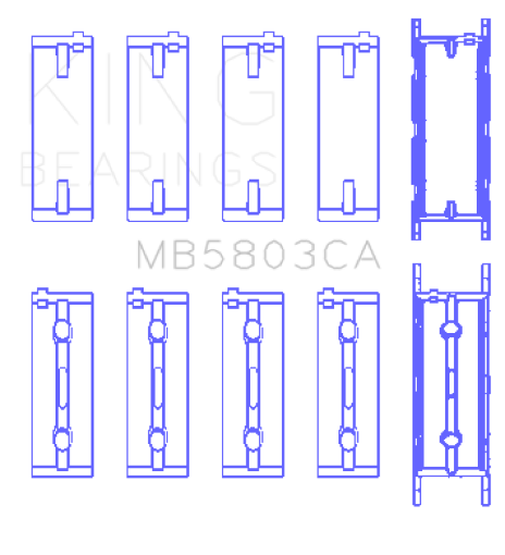 Picture of King BMW S65B40A (Size 0.5mm) Crankshaft Main Bearing ( Set of 5 )