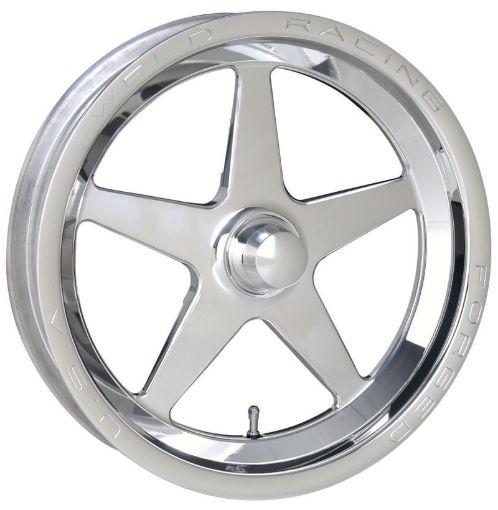 Picture of Weld Alumastar 1 - Piece 15x3.5 Strange Spindle MT 1.75in. BS Polished Wheel - Non - Beadlock