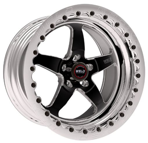 Picture of Weld S71 17x12 5x4.5 BP 4.8in. BS Black Wheel (Medium Pad) - Polished Single Beadlock MT