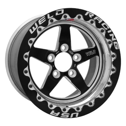 Picture of Weld S71 15x8.33 5x5 BP 5.5in. BS Black Wheel (Low Pad) - Black Single Beadlock MT