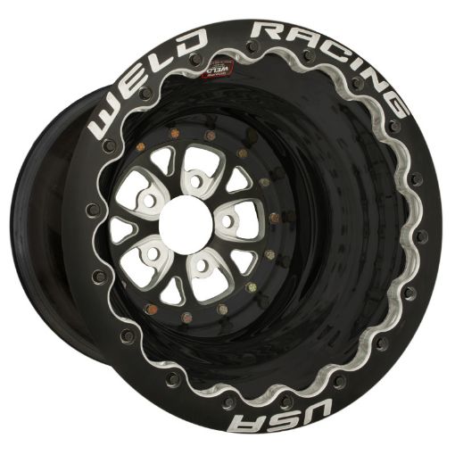 Picture of Weld V - Series 16x16 5x4.75 BP 4in. BS Black Wheel - Black Double Beadlock