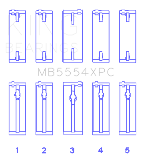 Picture of King Toyota 3SGTE 16V 2.0L (Size STD) pMaxKote Performance Main Bearing Set