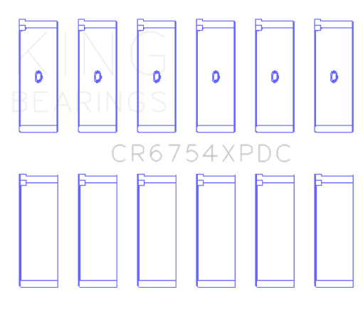 Picture of King Toyota 2JZGE 2JZGTE 24v (Size Standard - Predoweled for Alum Rods) Performance Rod Bearing Set