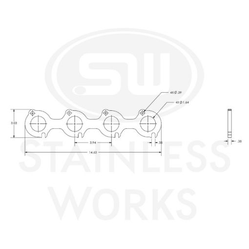 Picture of Stainless Works Small Block Ford 4.6L 2V Round Port Header 304SS Exhaust Flanges 1 - 58in Primaries
