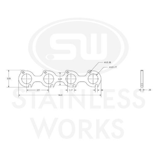 Picture of Stainless Works Small Block Ford 4.6L 2V Round Port Header 304SS Exhaust Flanges 1 - 34in Primaries
