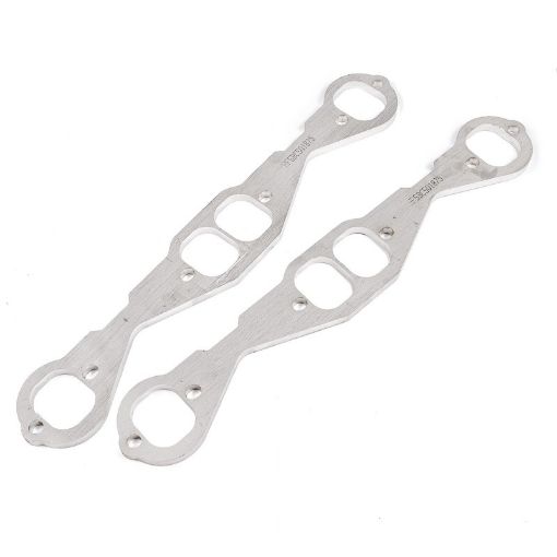 Picture of Stainless Works Small Block Chevy Squared Oval Port Header 304SS Exhaust Flanges 1 - 34in Primaries