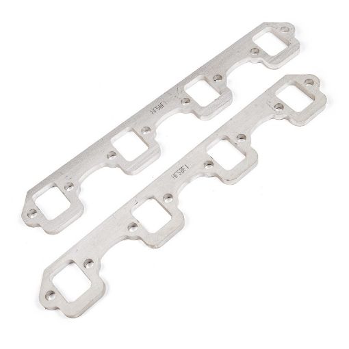 Picture of Stainless Works SBF Stock Rectangular Shaped Port 304SS Exhaust Flanges 1 - 34in Primaries (2in BP)