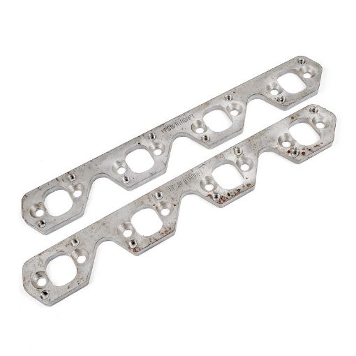 Picture of Stainless Works SBF Wide Rectangular Port Header Adapter 304SS Exhaust Flanges 1 - 78in - 2in Primaries