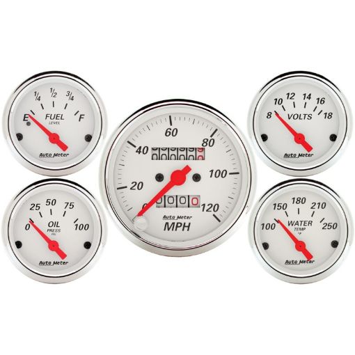 Picture of Autometer 5 piece Kit (Mech SpeedElec Oil PressWater TempVoltFuel Level)