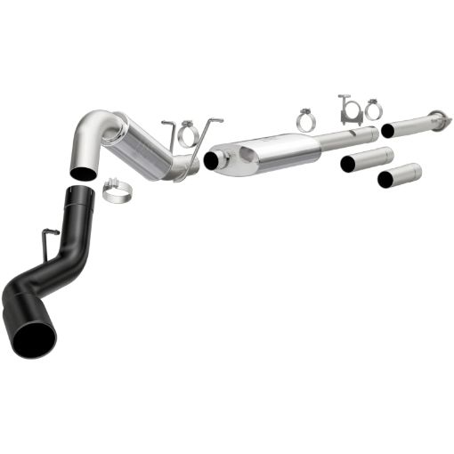Picture of MagnaFlow 11 - 19 GM 25003500 6.0L 4in Single Passenger Side Rear Exit Cat - Back Exhaust wBlack Tips